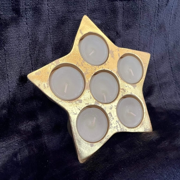 Colonial Candle of Cape Cod Star Tealight Holder 6 candles and box 7" FREE SHIP - Picture 4 of 8